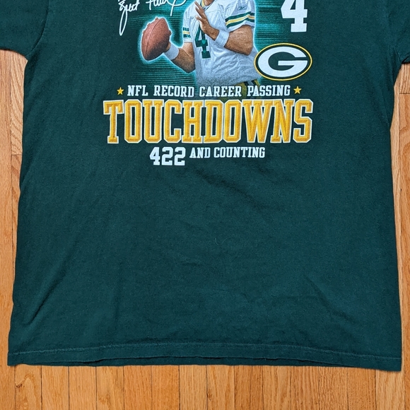 NFL Brett Farve Quarterback Record Shirt Green Bay Packers Large Men's Football - Picture 4 of 13